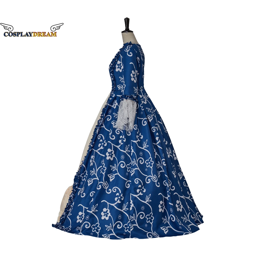 Vestido de princesa Retro para mujer, traje Medieval Victoriano de encaje, elegante Vestido largo de cintura alta, manga acampanada, Vestido de palacio