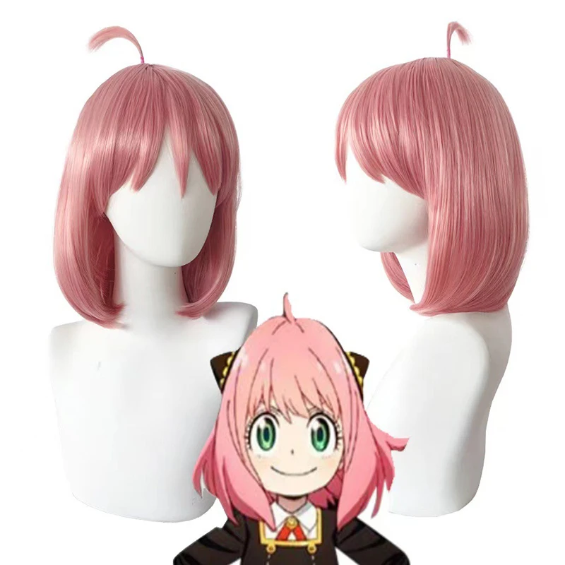 أنيمي الجاسوس × الأسرة بطل الرواية شعر مستعار حفلة امرأة الملابس مباراة أغطية الرأس الوردي طالب رئيس أنيا مزور شخصية بوب حلاقة