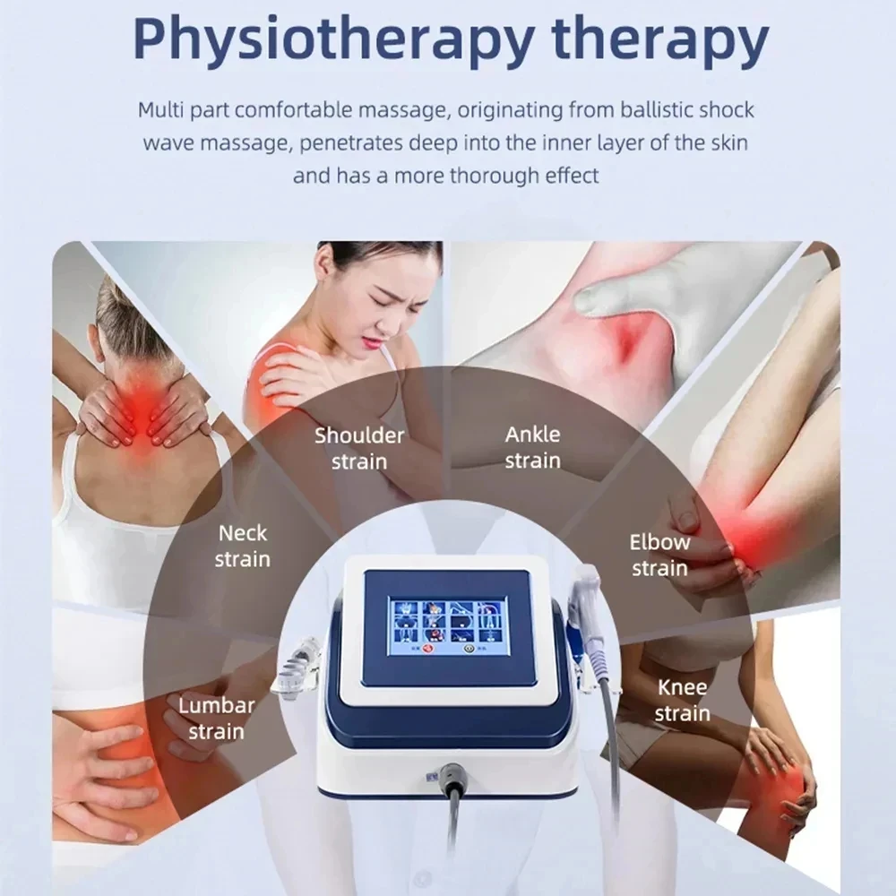 Newest 8 Bar Pneumatic Muscle Physiotherapy Shock Waves For Man ED Relaxation Treatment Shockwave Therapy Machine For Back Pain