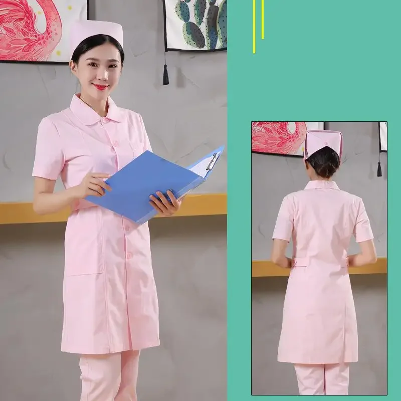 2025 ใหม่แขนยาวชุดช่างเสริมสวยเสื้อผ้าทํางานทันตกรรมเสื้อผ้าทํางาน Pet Shop ชุดห้องปฏิบัติการเสื้อผ้าฝ้ายขัดชุด