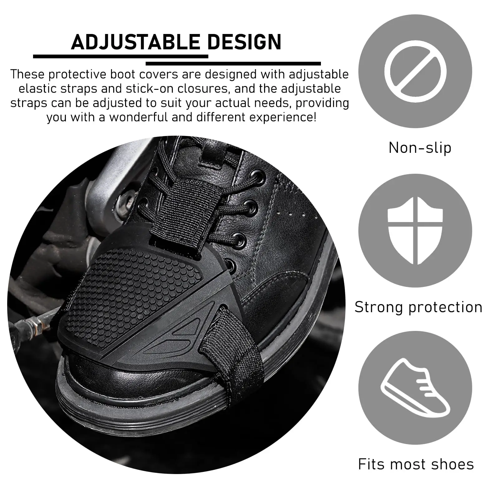Motorcycle Shifter Pad Boot Cover Black Motorcycle Shoe Cover Rubber Shoe Protector Pads for MenWomen Gear Accessories Universal