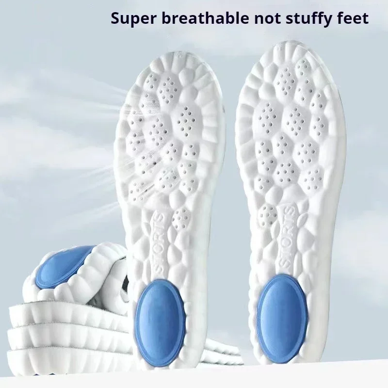 2/4PCS Feet Shock Absorption Shoe Sole Super Soft Insoles for Shoes Men Running Sports Insole Plantar Fasciitis Shoes Pads 1Pair