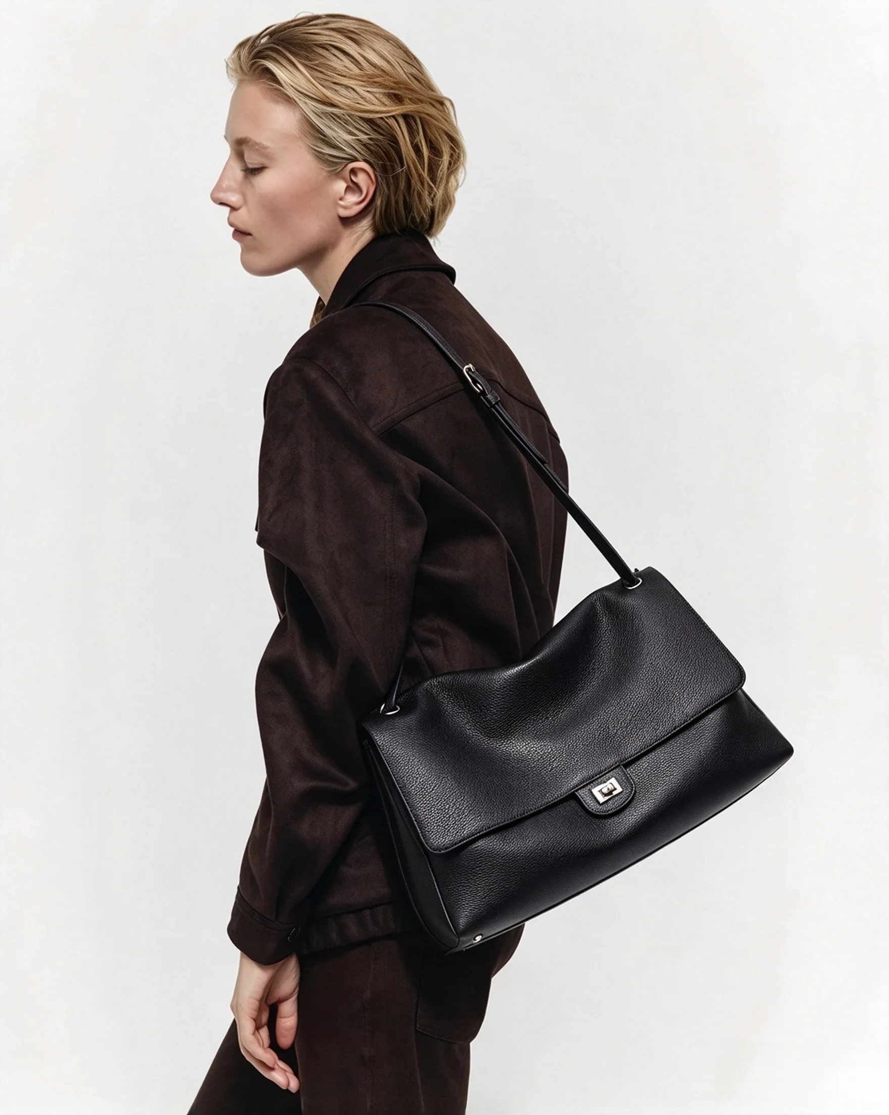 New Genuine Leather Shoulder Tote Bags Woman Luxury Brands 2026 Handbags for Woman Larger Capacity Underarm Bag High Quality