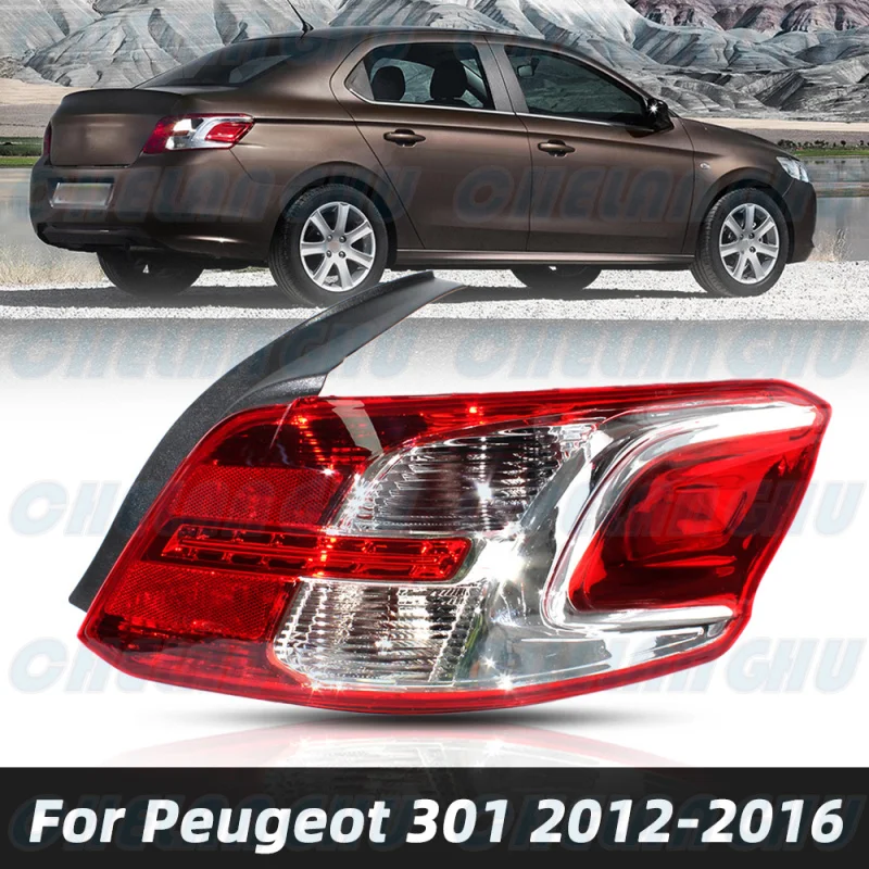 Tail Light For Peugeot 301 2012 2013 2014 2015 2016 Right Side Rear Lamp + Circuit boards Without Bulbs Car accessories