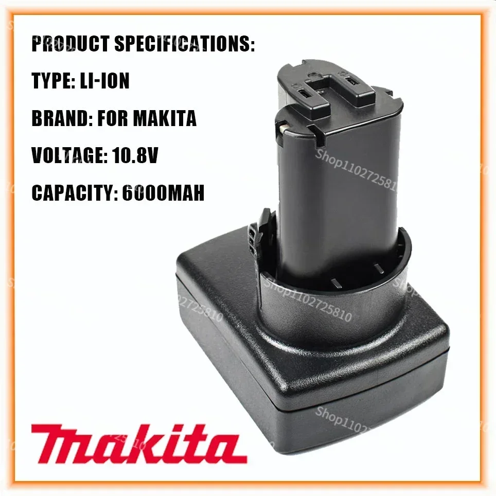 

Turpow 10.8V BL1013 Battery 6000mAh Makita BL1013 BL1014 BL1015 Li-ion Replace Power Tools Battery TD090D DF030D MUS052D