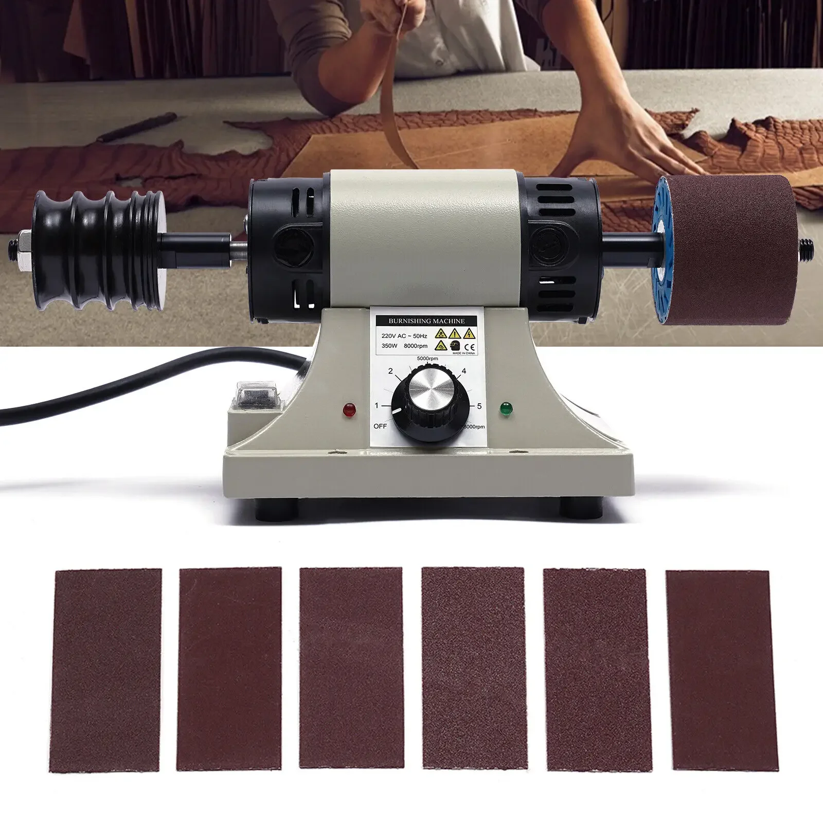 

Professional 8000RPM Electric Leather Edge Polisher - Burnishing & Grinding Machine Tool for Shoe/Bag Repair Workshops