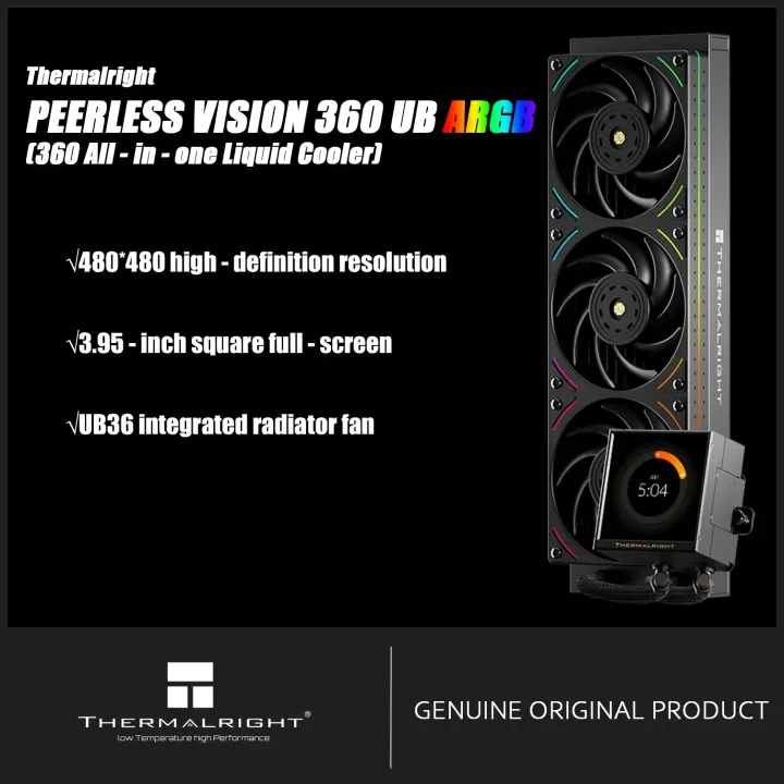 Thermalright PV 360 UB ARGB BLACK CPU Liquid Cooler Equipped with UB36 integrated radiator fan 3.95 - inch square full screen