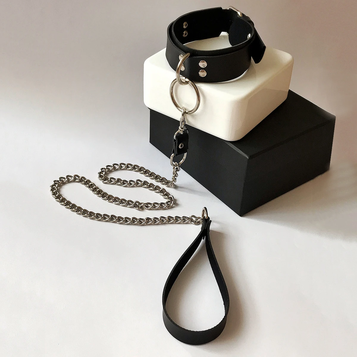 Conjunto de Collar y Correa para el Cuello con Cordón Ajustable para Mujer, Accesorios de Juego de Roles para Parejas Fetichistas