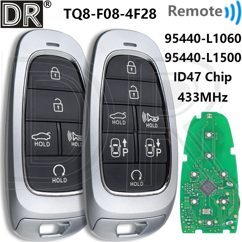 

Отличный чип ID47 433 МГц 95440-L1060 95440-L1500 TQ8-F08-4F28 бесконтактный автомобильный пульт дистанционного управления умный ключ для Hyundai Sonata 2019-2021