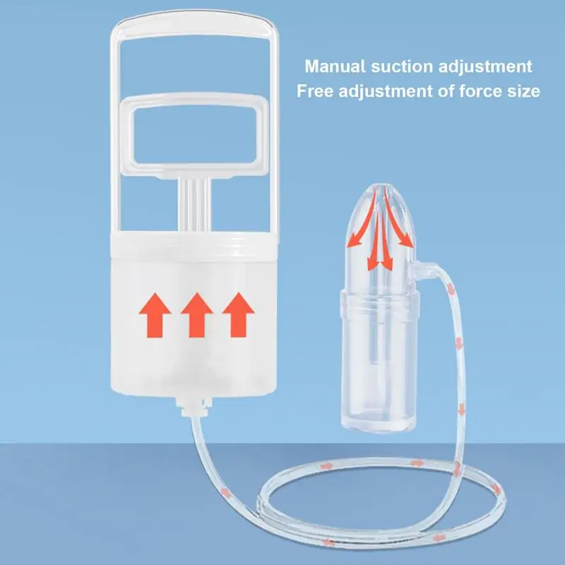 Manual Baby Nasal Aspirator Hand Pump Silicone Nose Cleaner Multi-functional Long Tip Nose Aspirator Flexible Baby Booger Sucker