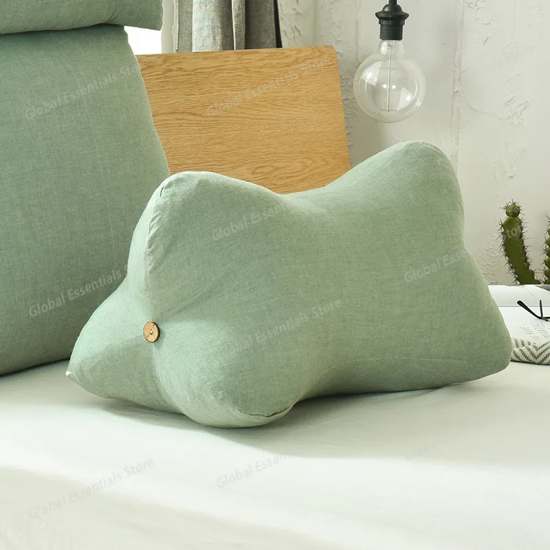 

Washed Cotton Bone-shaped Lumbar Support Pillow, Headboard Cushion, Sofa Backrest Pillow, Pregnancy Lumbar Pillow, Foot Pad