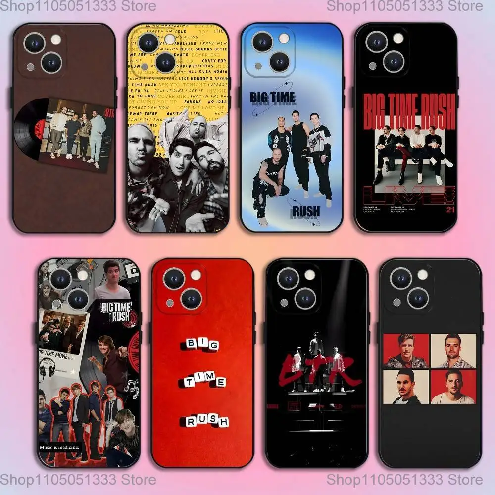 

Music B-Big Time Rush Phone Case For iPhone 16,15,14,13,12,11,Pro,XS,Max,XR,Plus,E,SE4,Mini Black Soft Cover