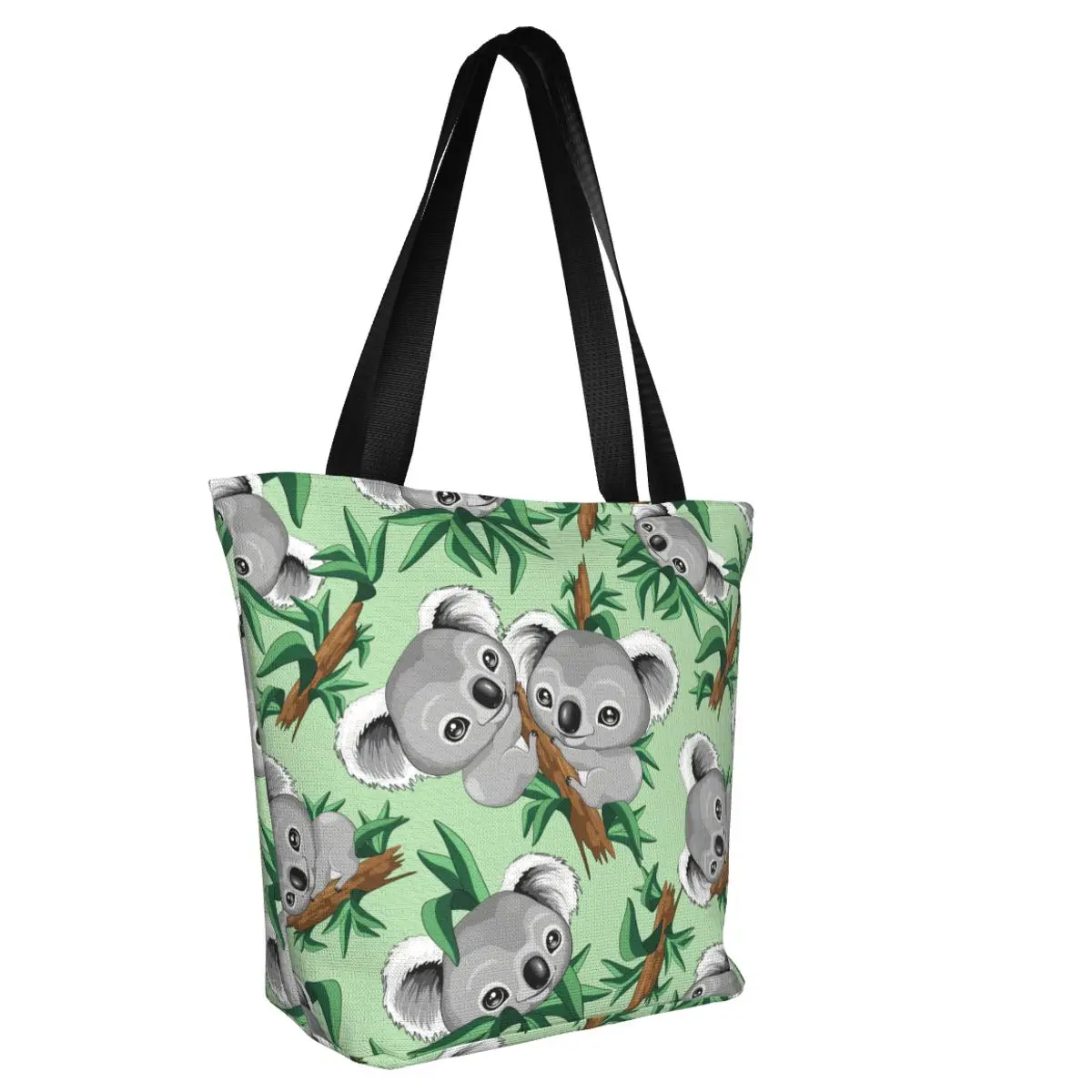 Custom Cute Australia Bear Baby Koala Shopping Canvas Bags Women Washable Grocery Shopper Tote Bags