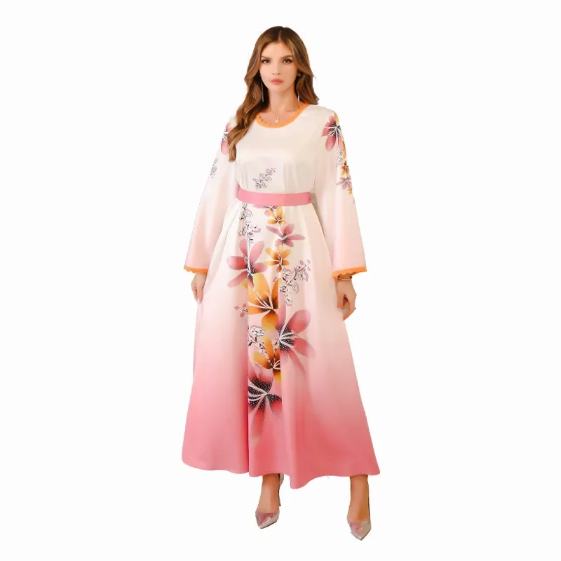 Printed Robe Islamic Clothing for Women Dubai Abaya Muslim Dress Women African Turkey Dresses Women  Musulmane Femme Vestidos