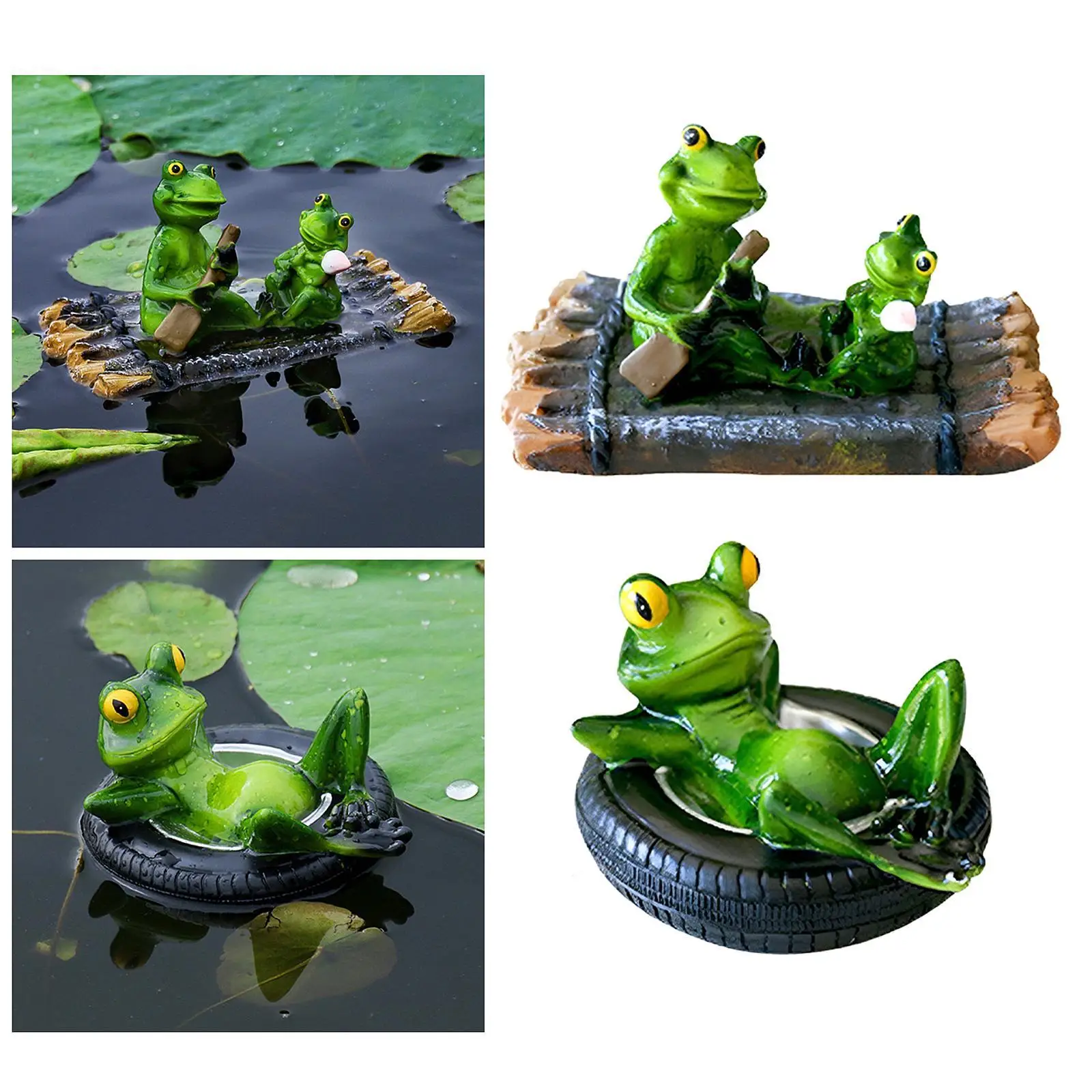 

Frog Statue Can Float on Water Frog Figurine Housewarming Gift Adorable Resin