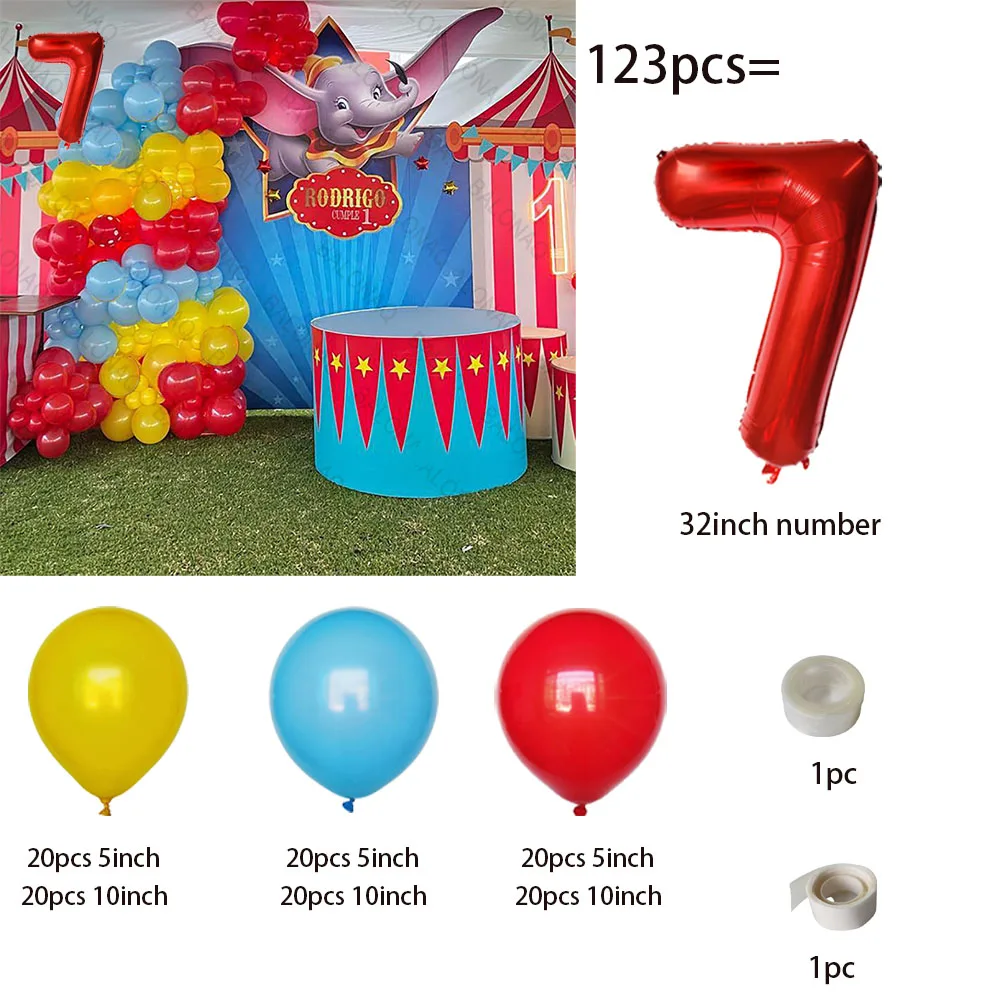 1 conjunto de balões de látex da disney, tema dumbo, crianças, meninos e meninas, conjunto de decoração de local de festa, bolo de aniversário, brinquedos de banho de bebê