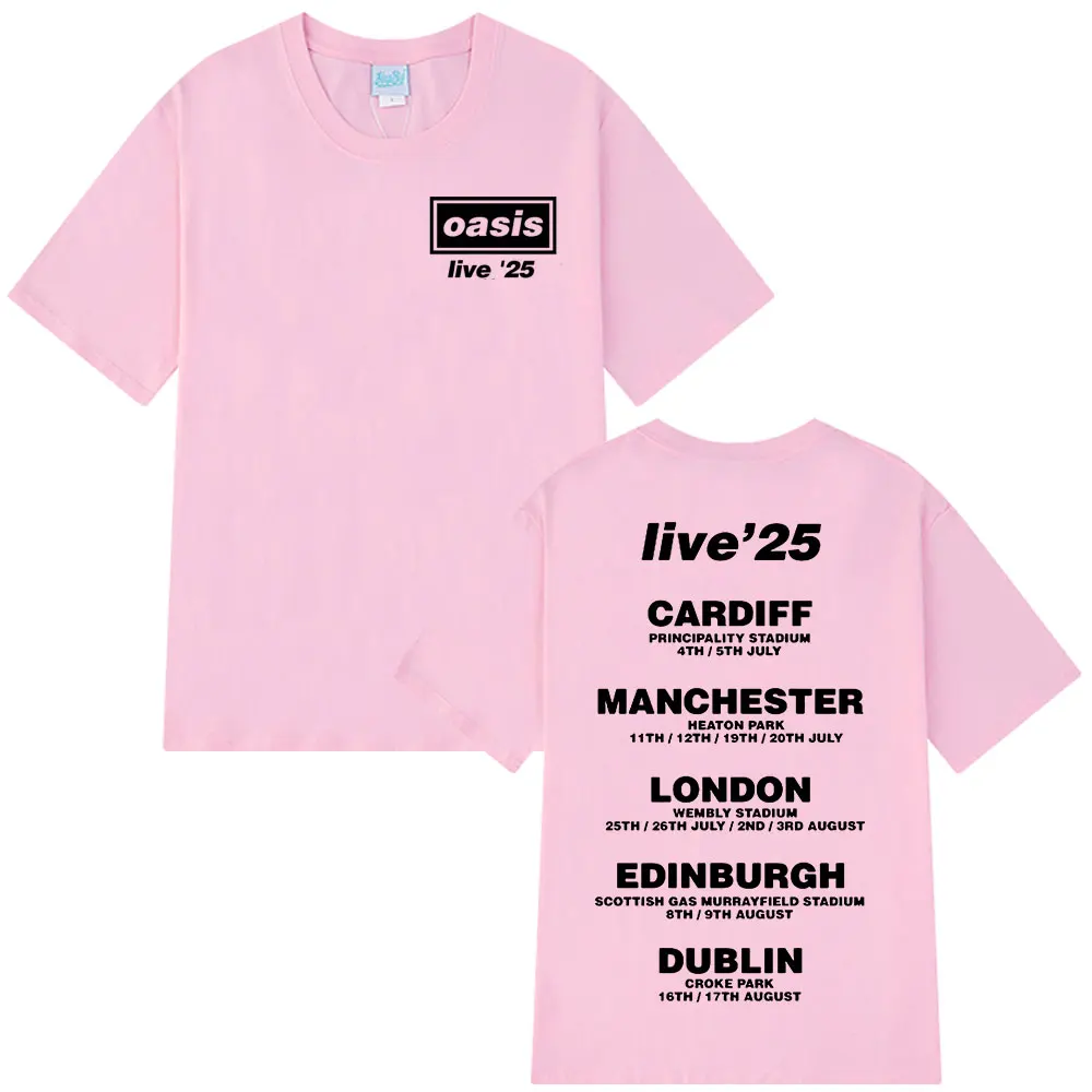 O-Oasis Live 25 Tour T-Shirt Men's Cotton Casual Print