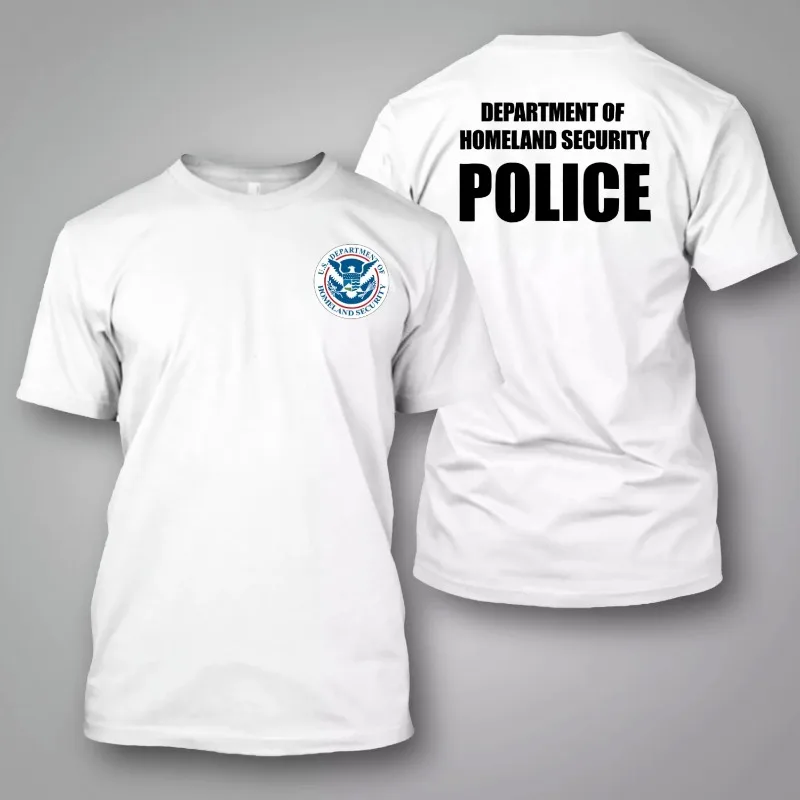 

25 New Homeland Security J Cha Ju Same Letter Printing Men's and Women's Outer Wear Cotton Short-sleeved T-shirt