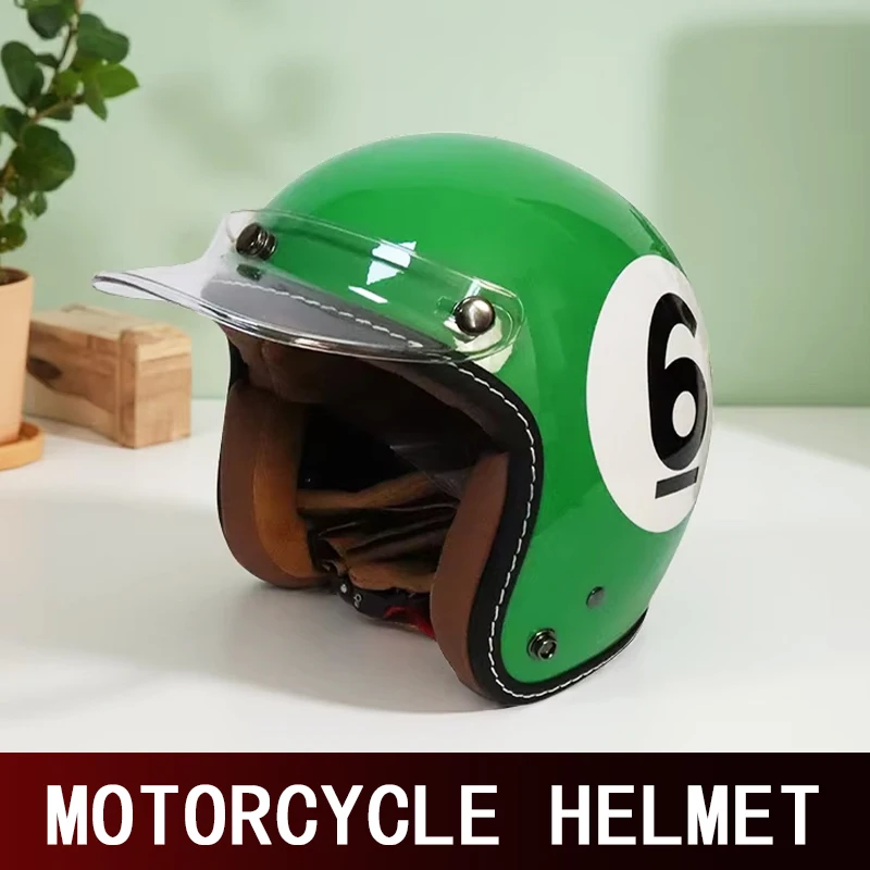 Creative table tennis helmet unisex retro motorcycle three-quarters ski pedal helmet birthday gift cute helmet