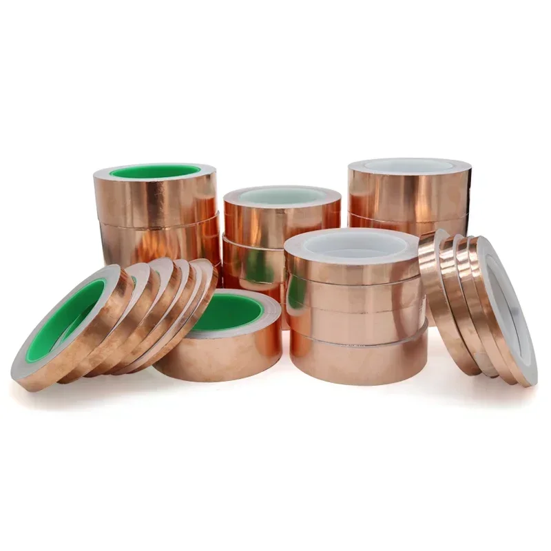 Adhesive Conductive Copper Foil Tape 5/6/8/10/15/20/25/30/35/40/45/50mm Single/Double Sided Conduct Copper Foil Tapes Length 20M