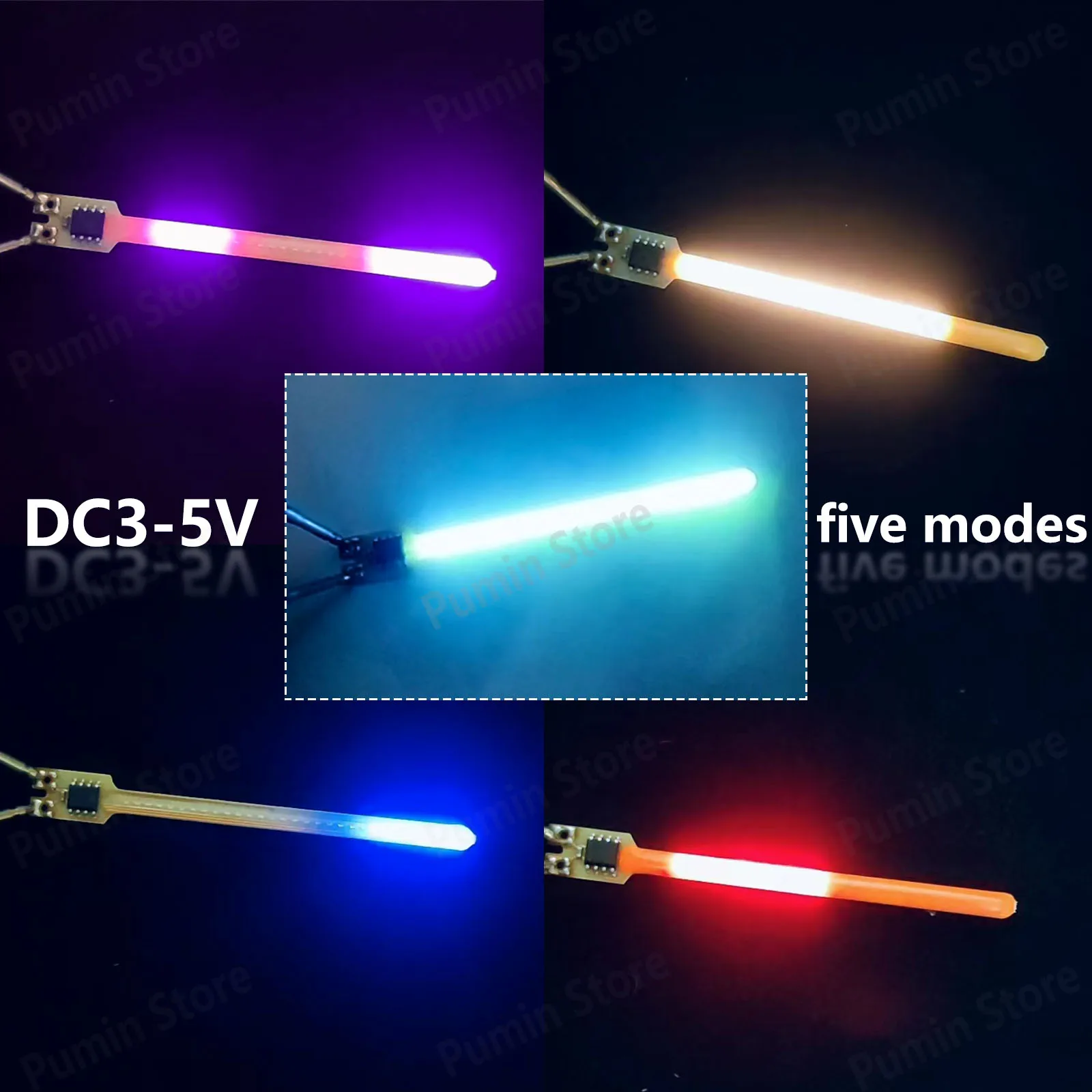 

5pcs new LED meteor light with DC3-5V five modes flame meteor 9 Color For Retro wall light car light warning light Light source