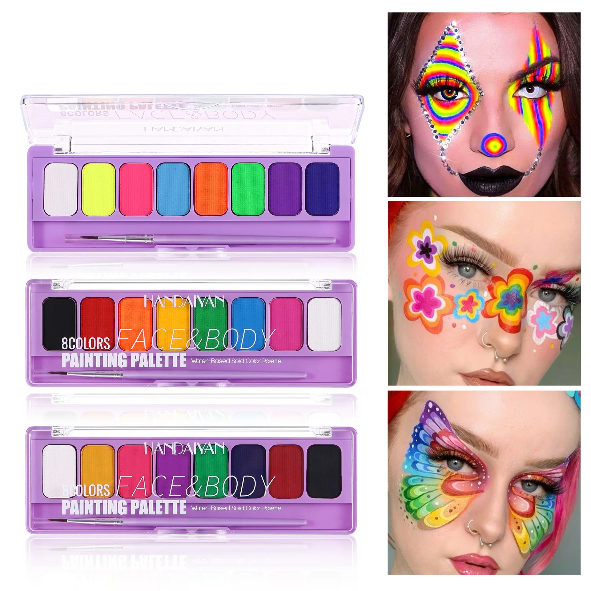 8 Farben Glow Fluoreszierendes Neonöl Gesicht Körperkunst Farbe UV Glow Ölgemälde Halloween Party Kostüm Schönheit Make-up Kosmetik