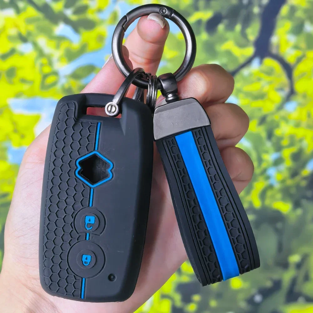 Honeycomb Grain Silicone Key Case Shell With Keychain for Suzuki Grand Vitara SX4 S-Cross XL-7 Kuyucha Sch4 Swift 2007-2010