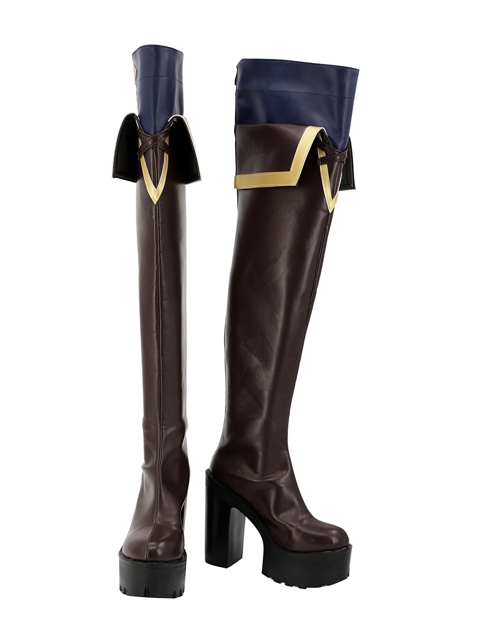 CosplayLove LOL Gioco Ashe Marrone Coslay Scarpe Stivali lunghi in pelle realizzati su misura per Halloween Natale