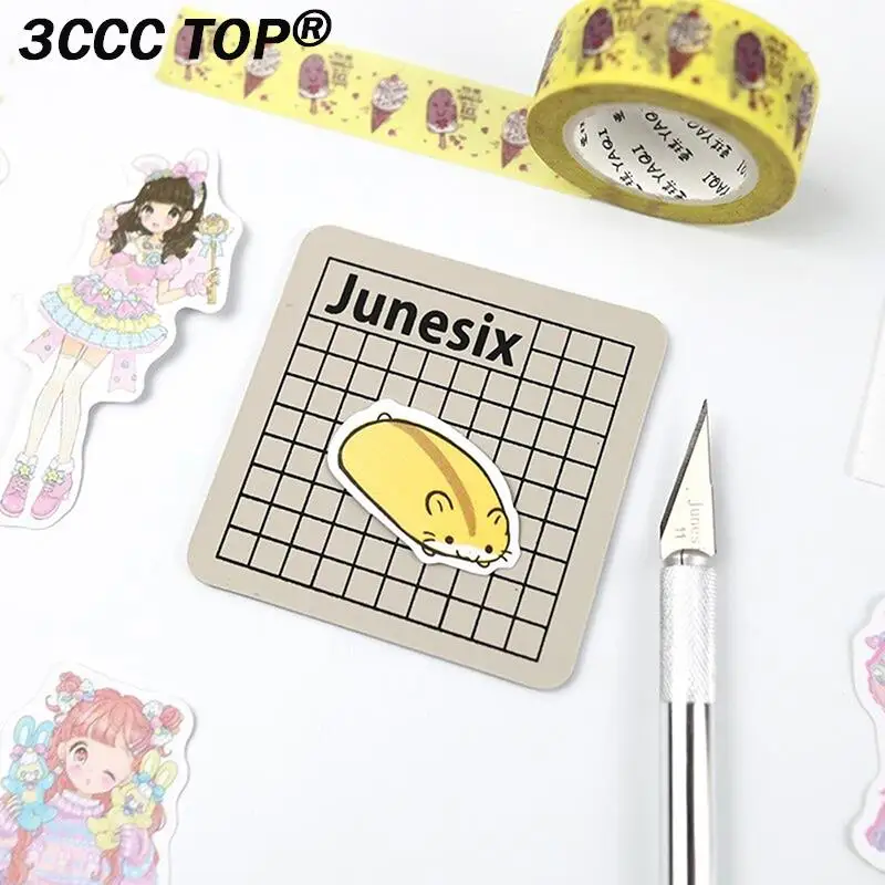 Mini Modelo Corte Mat, Almofada de Gravura, Arte Estudante Papelaria, Material Escolar, PVC, 6cm, 1Pc