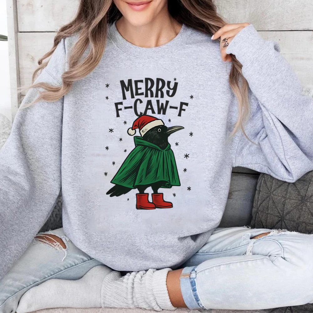 Divertida sudadera navideña, suéter de Navidad F-Caw-F, jersey Retro para vacaciones, camisa Merry F-Caw-F, sudaderas de manga larga Unisex