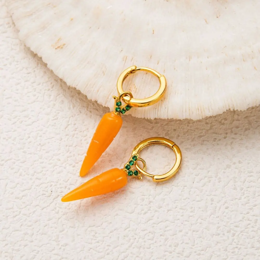Jewelry Accessories Fruit and Vegetable Earrings Starfish Lip Charms Ear Buckle Dripping Oil Alloy Enamel Hoop Earrings Lady