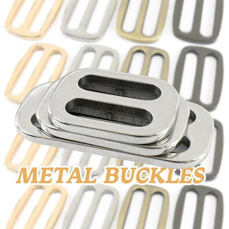 

10/20P 15-50mm Metal Ring Buckles Strap Bag Tri-Glide Slider Rings Clasp Belt Webbing Loop Hook Adjuster DIY Backpack Accessory