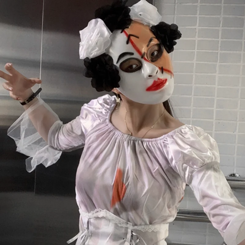 

Halloween Costume Party On The Day Of The Dead, Cosplay Funny And Terrifying Masks