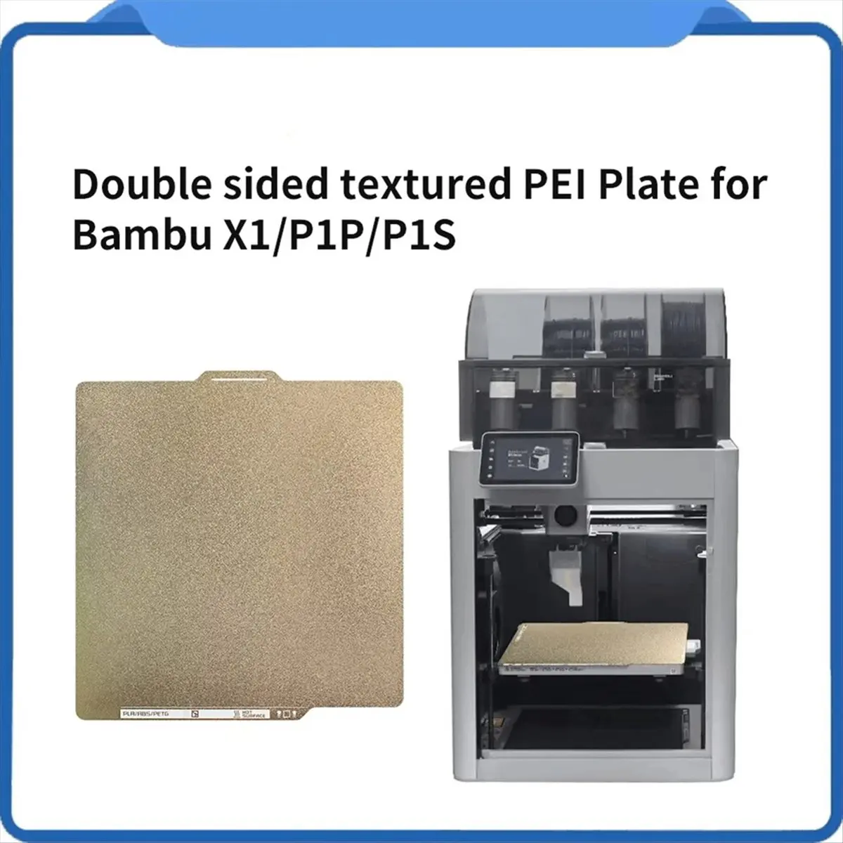 ●For Bambu Lab X1 P1S P1P Build Plate PEI Bed Texture Double Sided Spring Steel 257x257MM for Lab P1 3D Printer