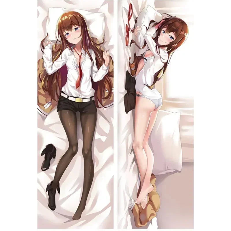 

Чехол для подушки Makise Kurisu Dakimakura Чехол 3D, двустороннее постельное белье, обнимающая наволочка для тела, подарок на заказ