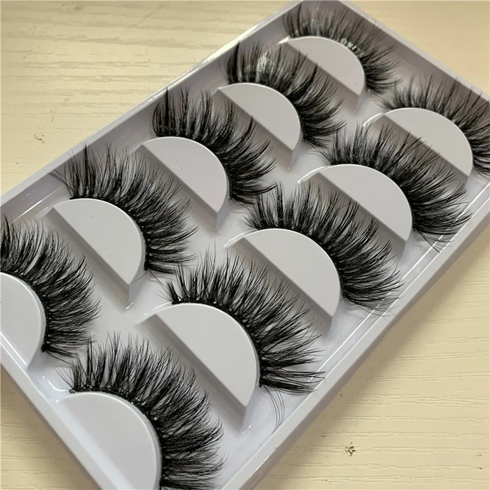 

5 Pairs 3D Imitation False Eyelashes Natural Dense Long Thick Waterproof Daily Party Comfortable Easy Apply Remove Fake