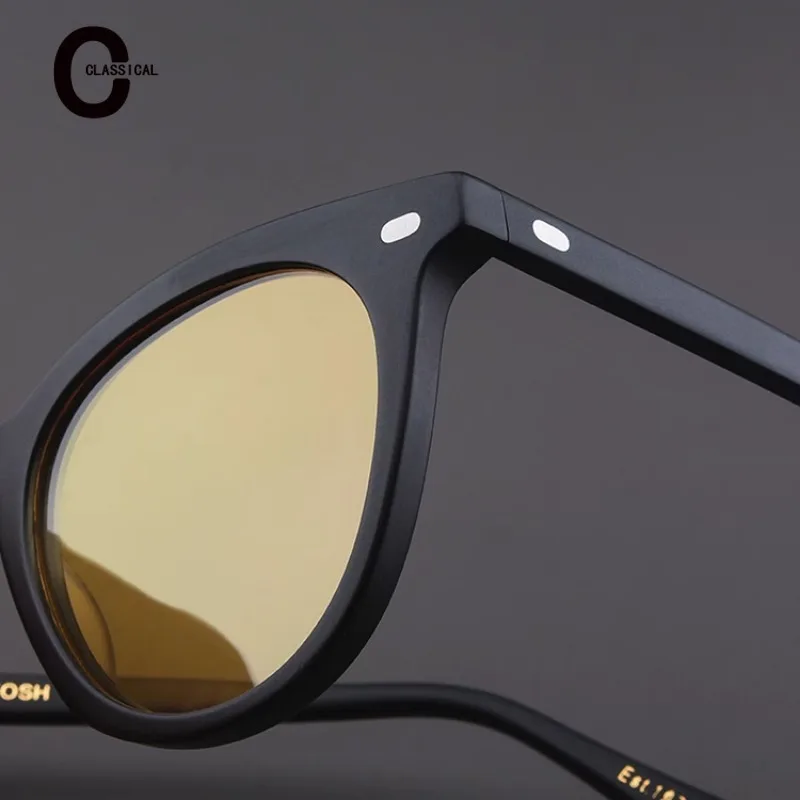 Luxury Brand OVERSIZE Anti-Blue Outdoor UV400 Women Retro Tortoisesbill Matte Black Frame Polarized Yellow Men Sunglasses