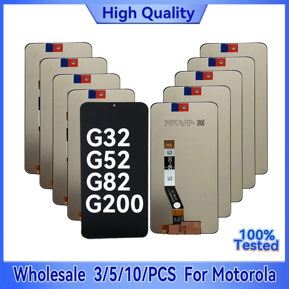 

Оптовая продажа, 5/10 шт./лот, для Motorola Moto G32 G52 G82, ЖК-экран с сенсорной сборкой для Motorola Moto G200 5G