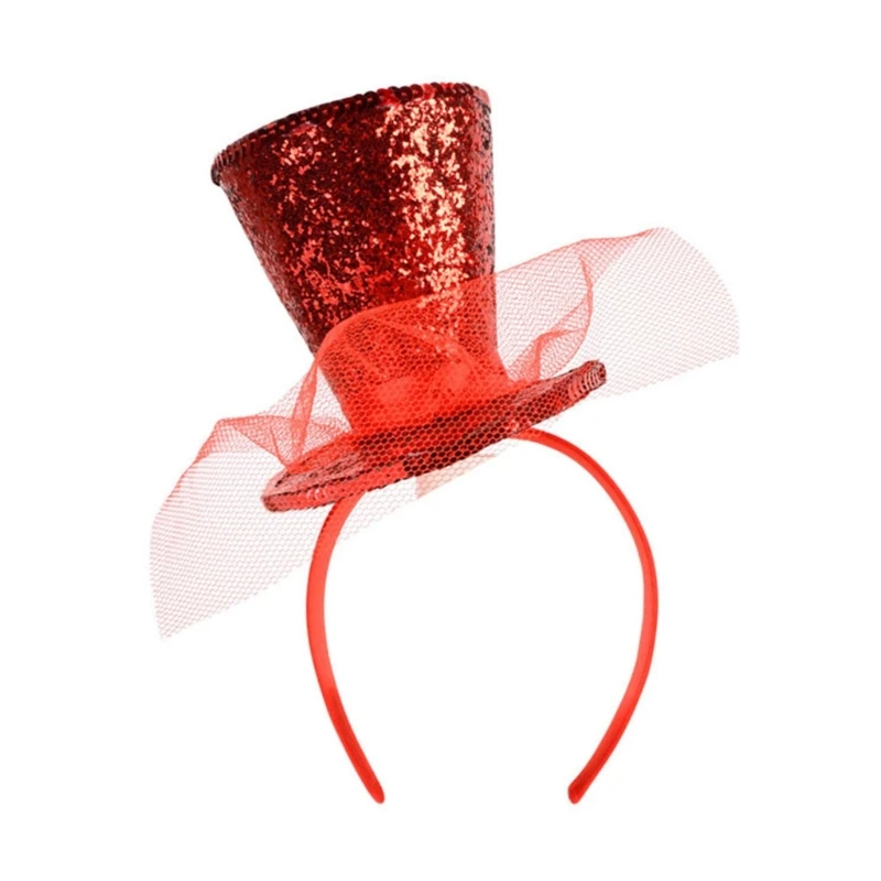 Viering Mini Top Hat Decor Haarhoepel Carnaval Party Pailletten Hoofddeksels