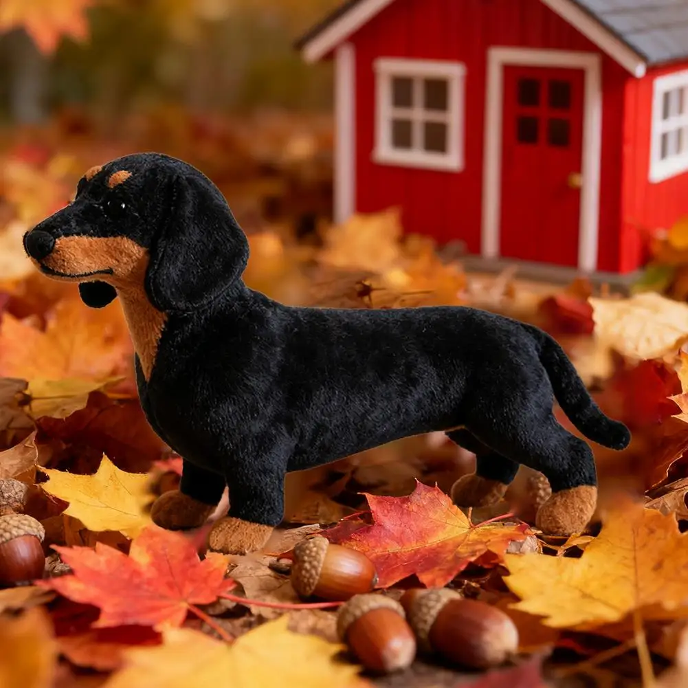 

Lifelike Dachshund Simulation Animal Model Sausage Toy Dog Birthday Stuffed Gift Kids Ornament Plush Decoration Fluffy Home D6R8