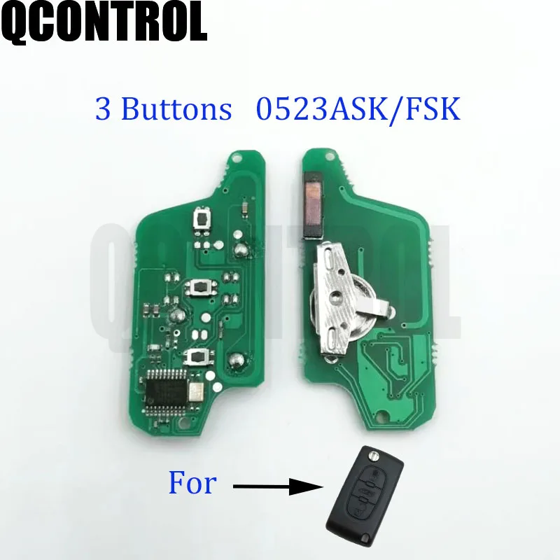 

QCONTROL 3 Buttons Remote Car Key Circuit Board for CITROEN Berlingo C3 C2 C5 C4 Picasso 433Mhz 79 41 Chip CE0523 ASK/FSK