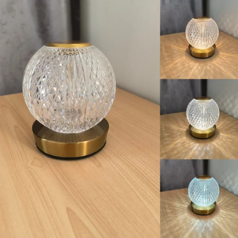 1PC Bedroom Bedside Table Lamp Vintage Luxury Post-modern Living Room Decoration Creative Personality Crystal Table Lamp LT047