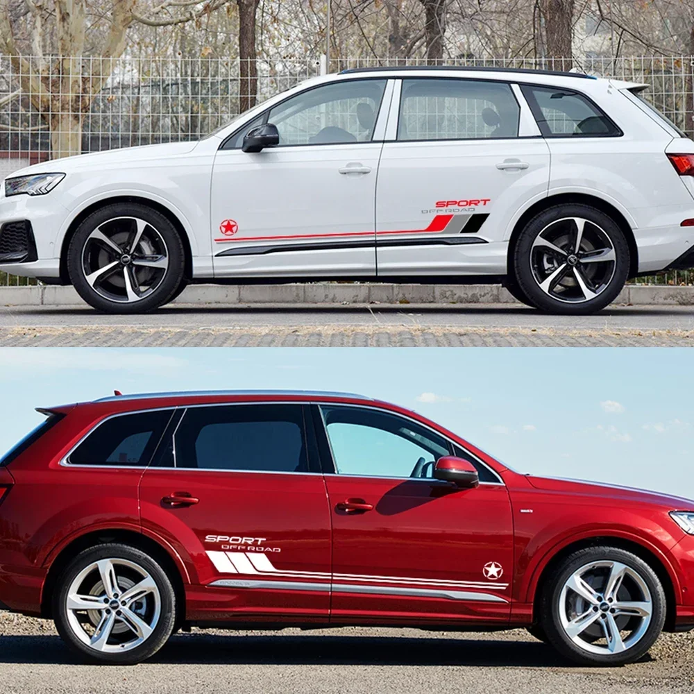 Car Side Door Graphics Sticker Trims Sport Off Road Decals Exterior Accessories For Audi Q7 4M 4L 2020 2007 2018 2016 2017 2021