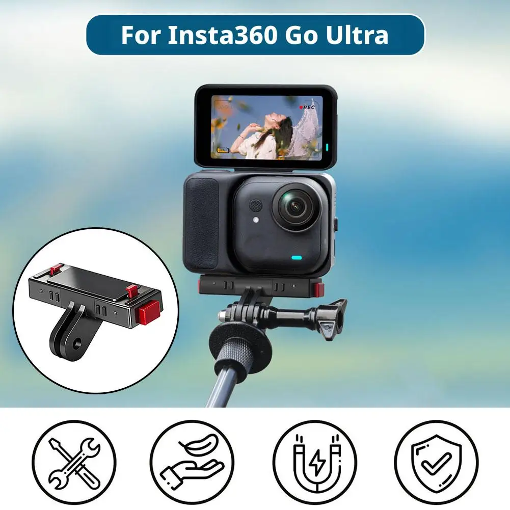 Magnetic Quick Release Adapter Mount Bracket Expansion Base Holder for Insta360 GO Ultra Sports Camera Accessories V5R3
