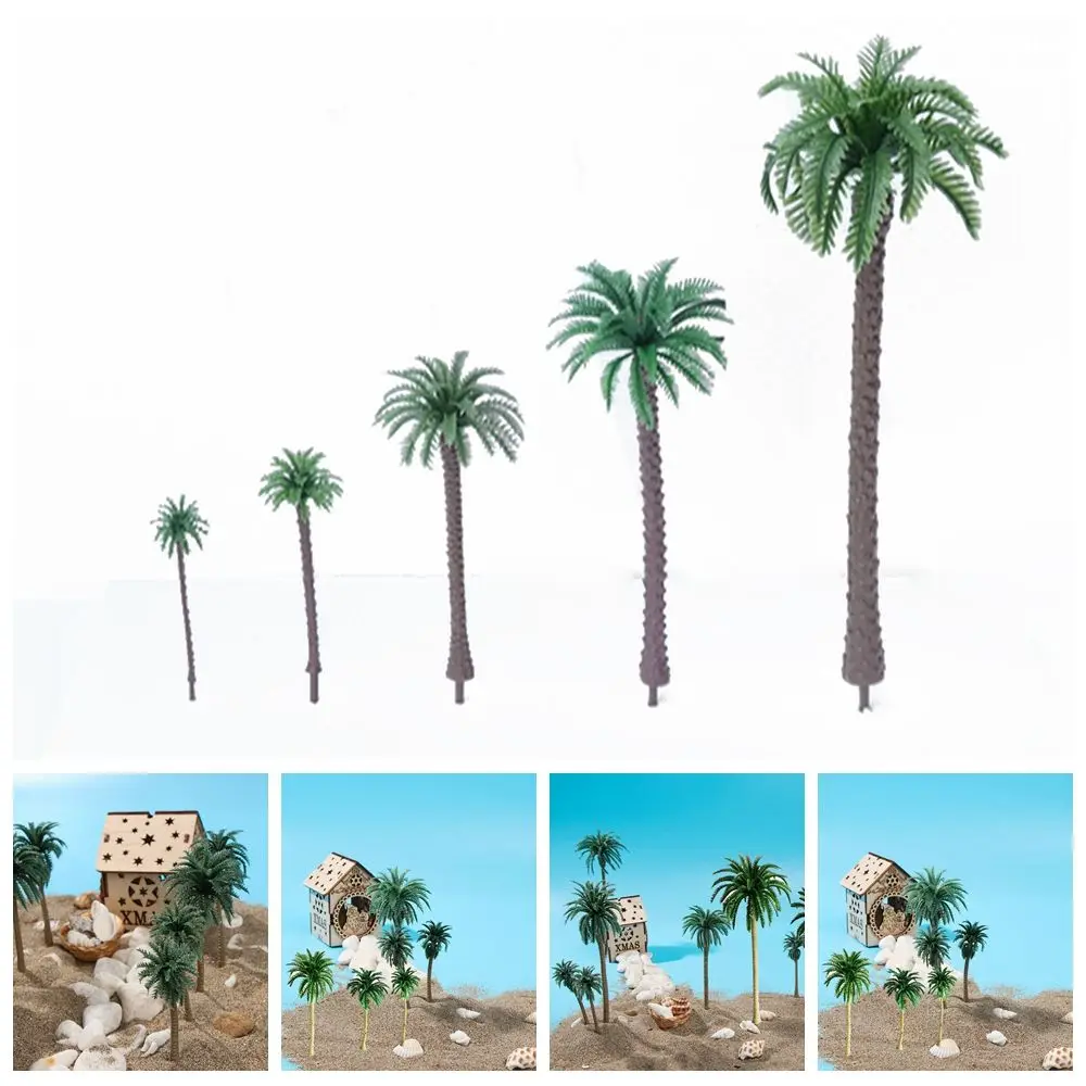 5/10/20Pcs Miniatures Micro Landscape DIY Tree Model Train Railroad Scenery Coconut Palm Tree Scenery Craft