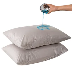 2pcs Waterproof Pillowcase, Anti-dustmite Hypoallergenic Pillow Protector Premium Zippered Polyester Knitted Fabric Pillow Cover