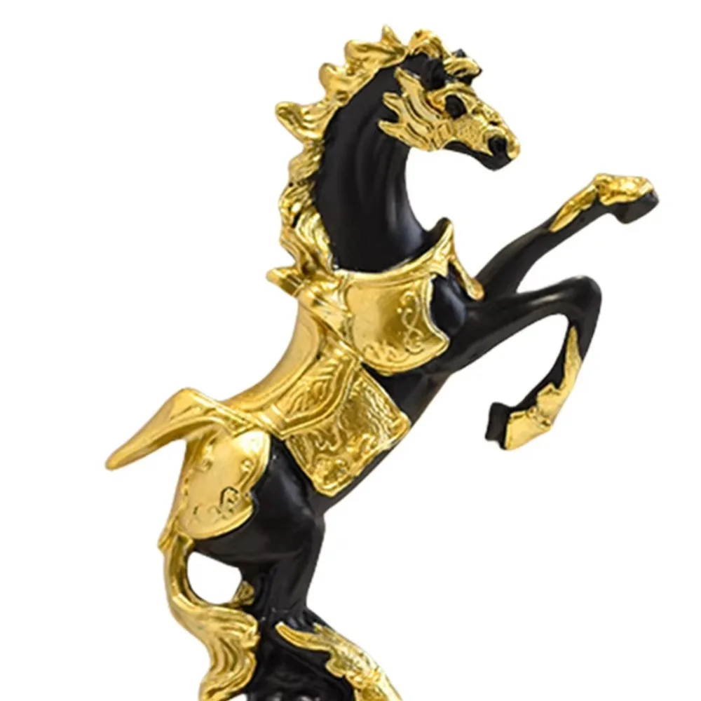 New Resin Feng Shui Lucky Horse Statue Attract Wealth Small Office Ornaments Good Luck Horse Sculpture Home Decoration