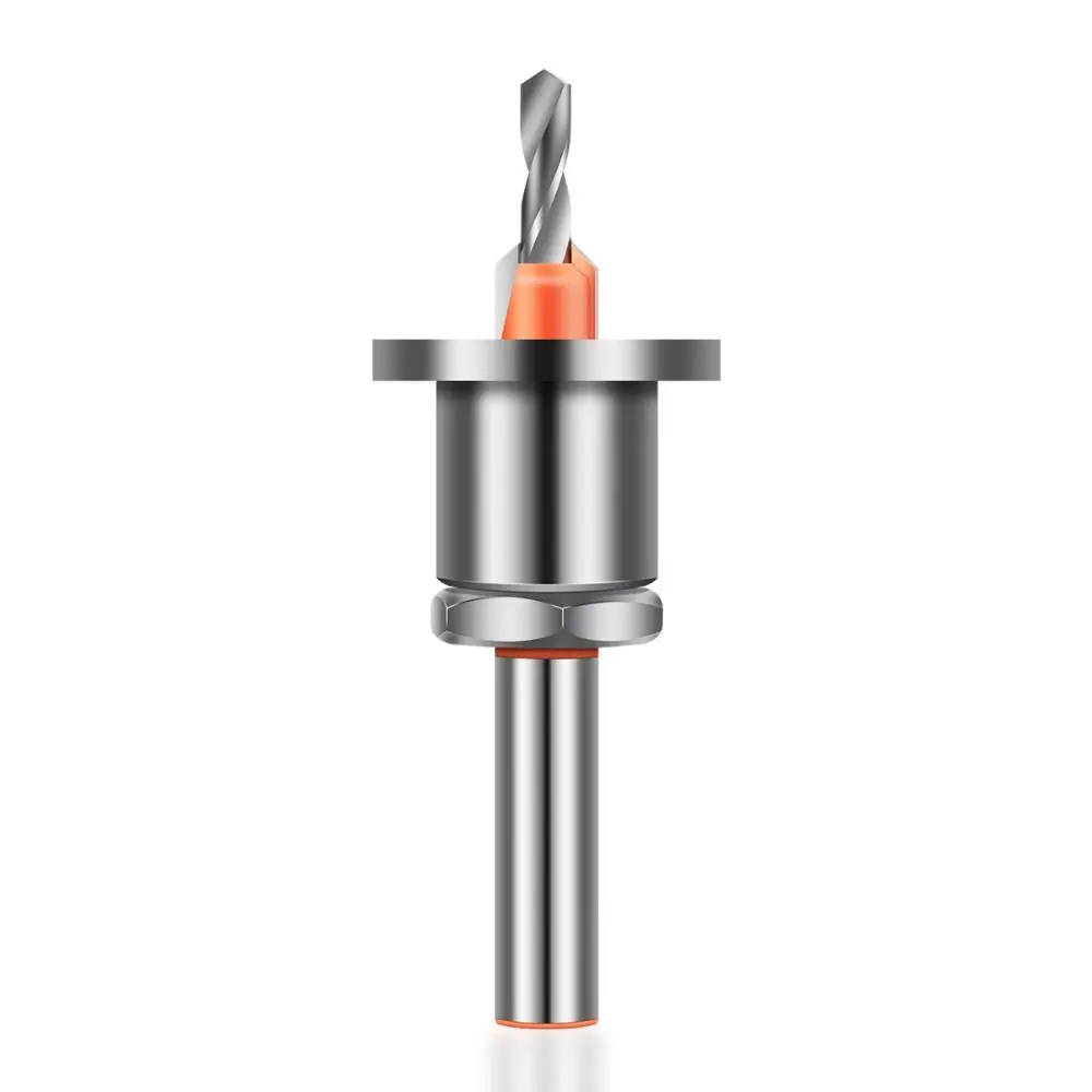 8mm Shank Countersunk Drill Bit Woodworking Router Bit Core Limiter Alloy Drill Bits Hole Opener