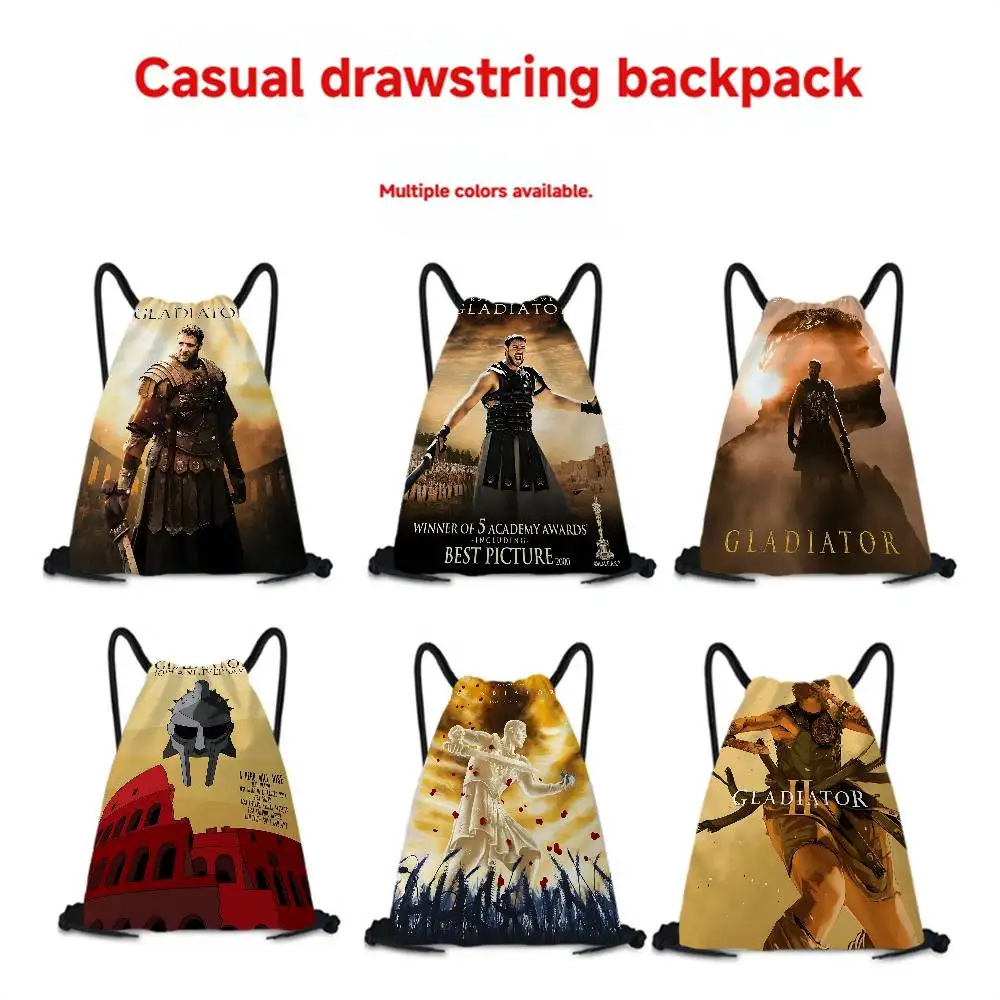 1 قطعة الفيلم الكلاسيكي G-Gladiator طباعة الرباط أكياس حقائب للهدايا الحفلات ، الرباط حقائب الظهر الرياضة الصالة الرياضية السفر الترفيه استخدام #6