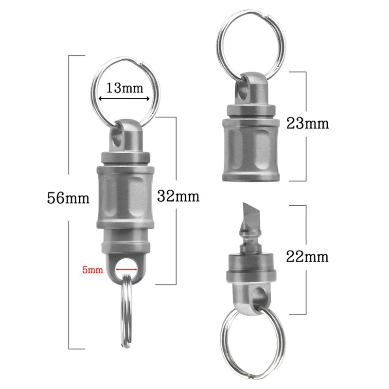 Titanium Alloy Spring Lock Car Keychain, Mini Universal Rotating Ring Tool, Peças-chave, Acessórios